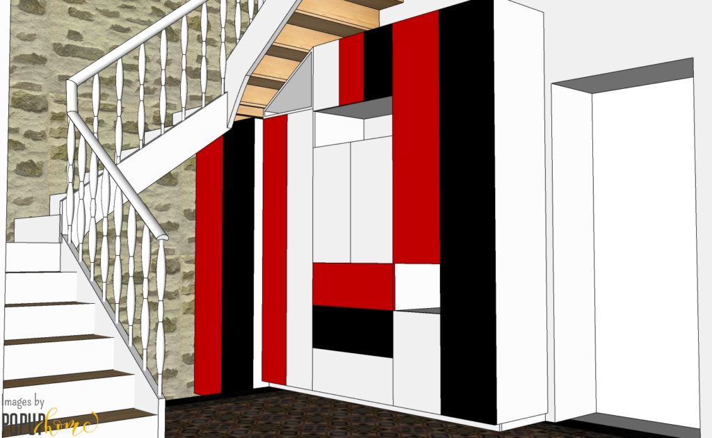 F511 20242511 3 meuble noir et rouge